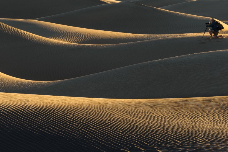 Photographing at Mesquite Flat Dunes, Death Valley National Park.  Courtesy of Ron Black.
